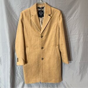 Mod Camel Topcoat J.M. Haggar S | Classic Minimalist Vintage Chic Pre-owned